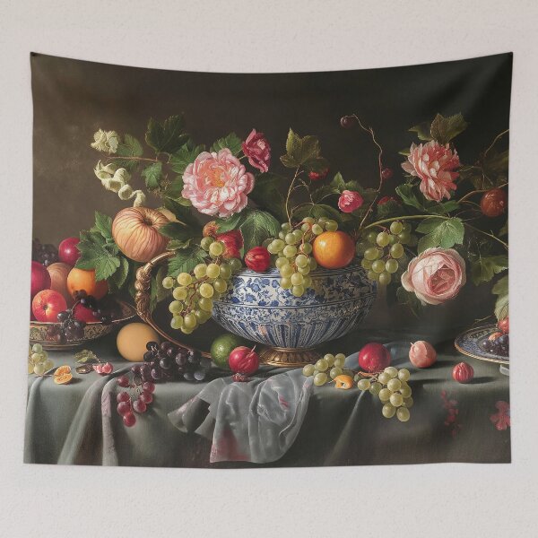 Item preview, 17th Century Charcuterie with Fruit and Garden Flowers designed and sold by dstarj.