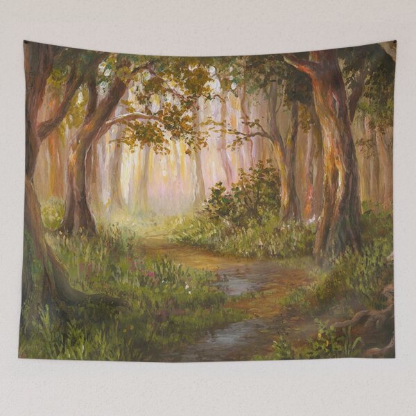 Item preview, Tranquil Escape - Forest Path Painting designed and sold by SweetMySpot.