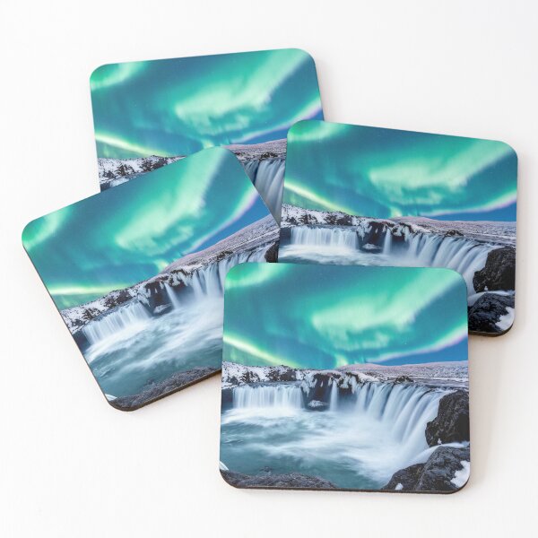 Item preview, Majestic Godafoss Waterfall Bathed in the Aurora Borealis designed and sold by SweetMySpot.