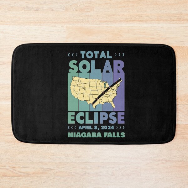 Item preview, Niagara Falls Total Solar Eclipse with MAP - in Green and Blue Hues 2024 April 8 designed and sold by EmeraldeaArt.