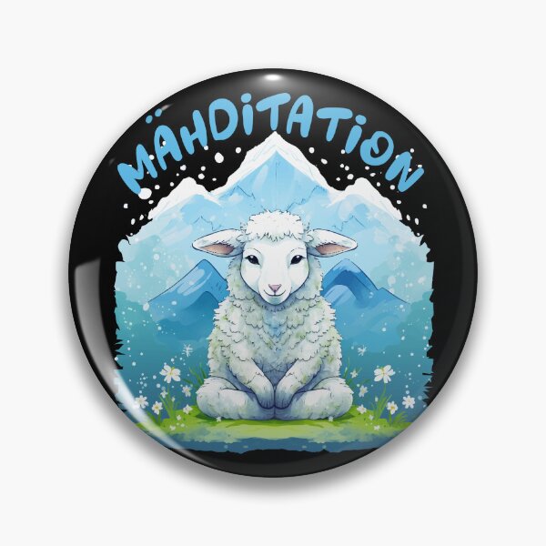 Item preview, Meditation - sheep in funny style, mowing meditation designed and sold by Andrea-Design.