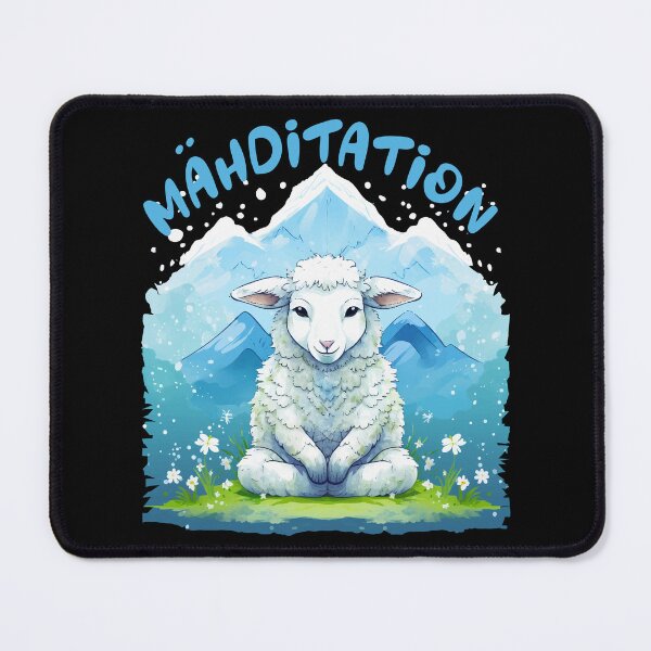 Item preview, Meditation - sheep in funny style, mowing meditation designed and sold by Andrea-Design.