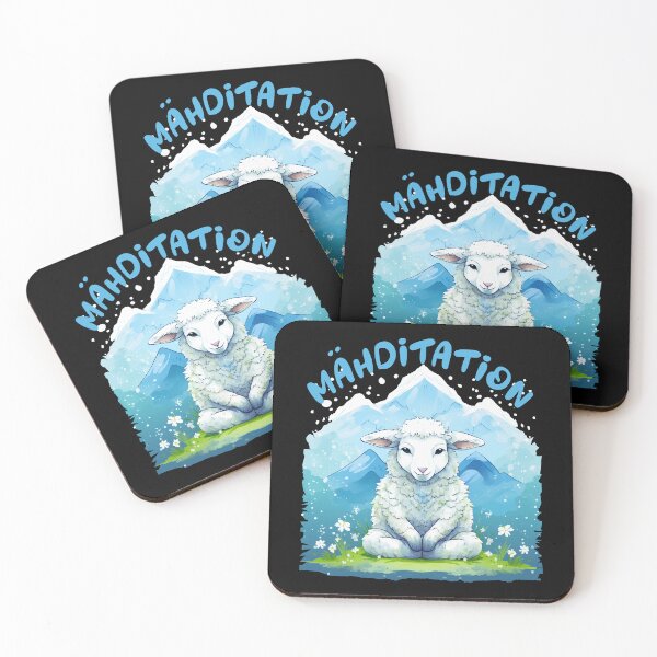 Item preview, Meditation - sheep in funny style, mowing meditation designed and sold by Andrea-Design.