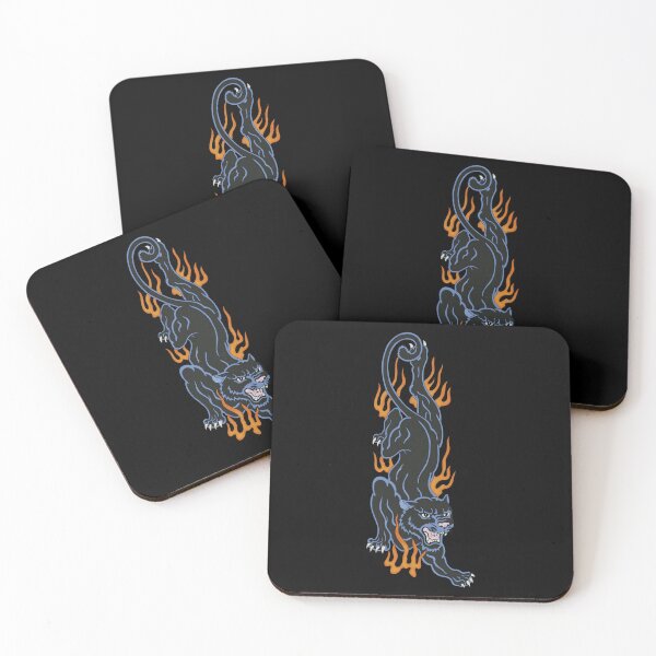 Item preview, Flaming Jaguar 90s Flash Tattoo designed and sold by Arcane Orchid.