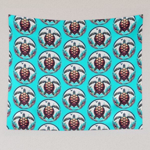 Item preview, REEF SEA TURTLE - #00FFFF designed and sold by Marlon Oseguera.