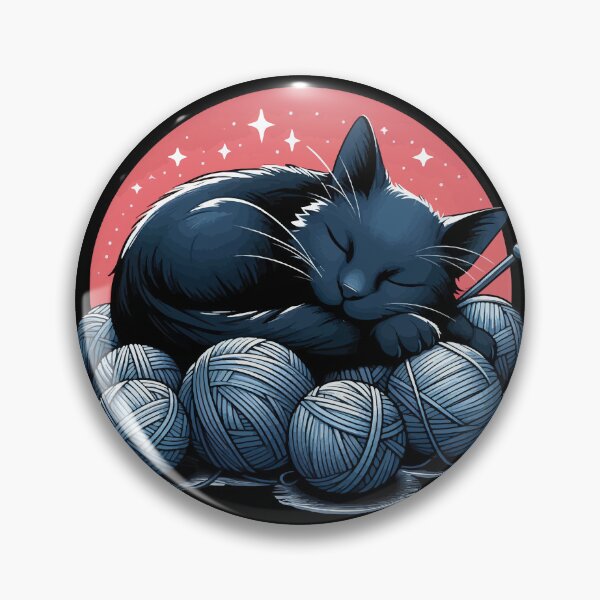 Item preview, Kawaii Sleeping Cat On Yarn Balls designed and sold by TomFrontierArt.