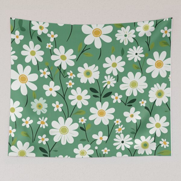 Item preview, Green White Flower Pattern Aesthetic Marguerite Blasingame Jan Berenstain designed and sold by SMARTKIT  DESIGNAGENCY.