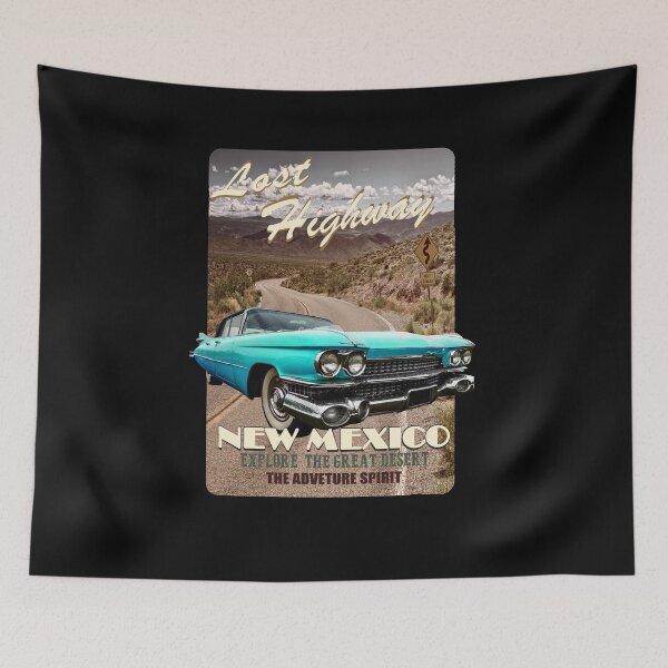 Item preview, Lost Highway New Mexico: Vintage Turquoise Car Graphic Tee designed and sold by Chonguissa Fashion.