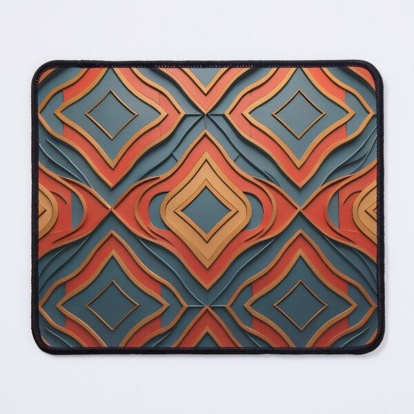 Item preview, ORANGE BLUE TRAPEZOIDAL PATTERN ART designed and sold by digitalartlb.