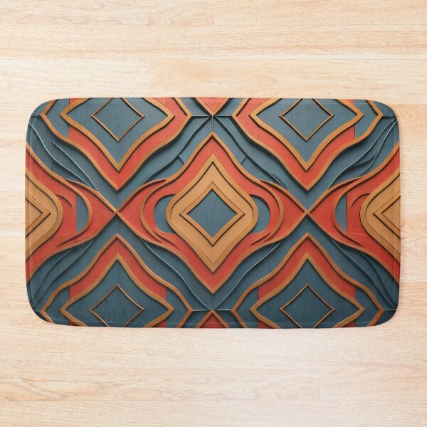 Item preview, ORANGE BLUE TRAPEZOIDAL PATTERN ART designed and sold by digitalartlb.