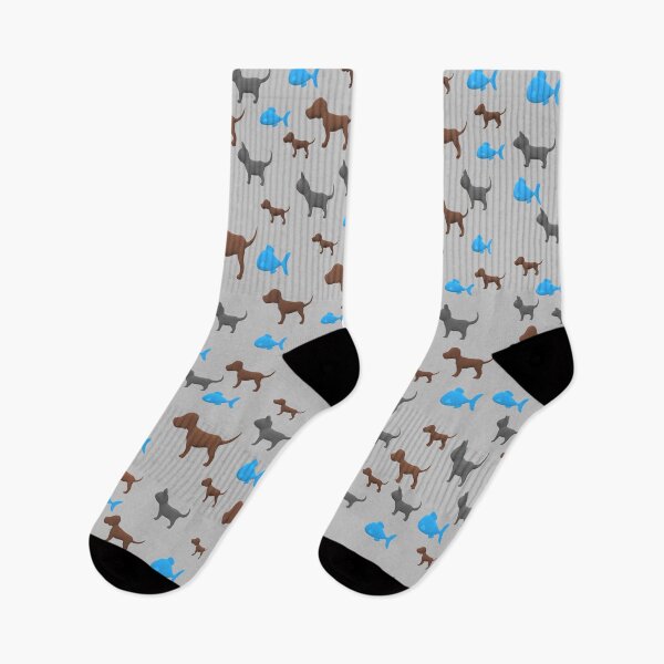 Item preview, Dogs Cats Fish Brown Blue Grays designed and sold by DesignsByMuriel.