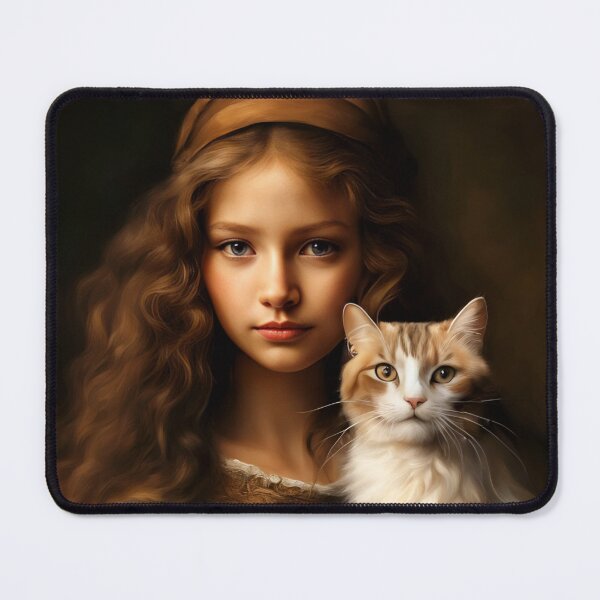 Item preview, Beautiful girl with a cat. designed and sold by Natalia-Vlad.