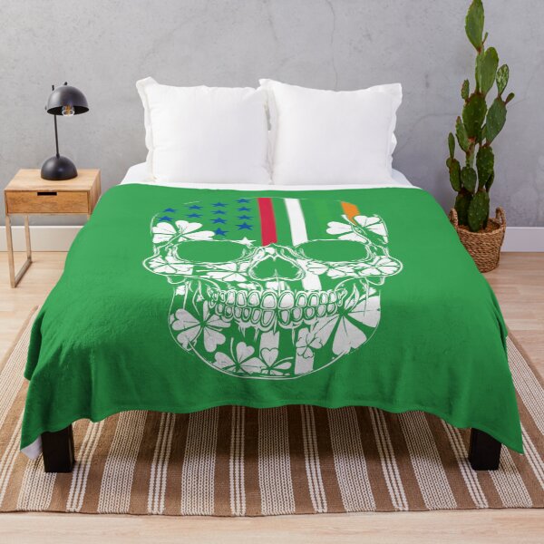 Item preview, American and Irish Skull Flag St Patrick’s Day designed and sold by Wild-Co.