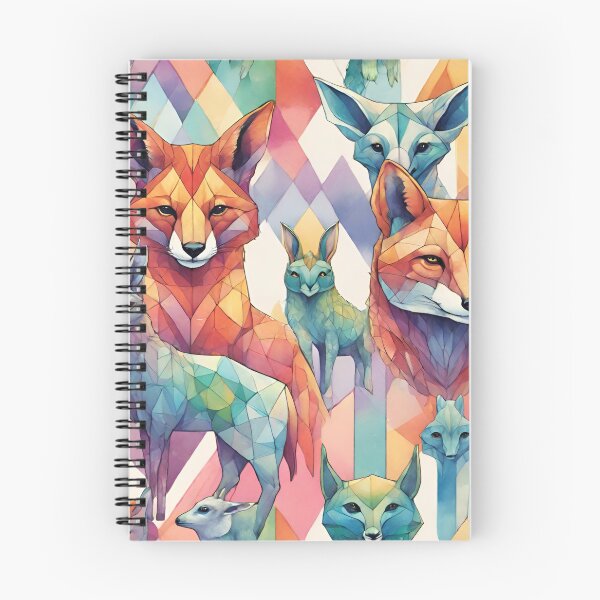 Item preview, beautiful geometric rainbow watercolor fox designed and sold by Lunaawga.