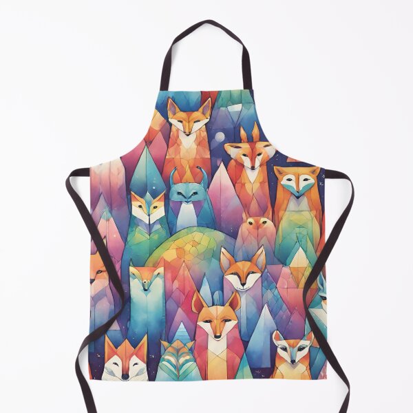Item preview, beautiful geometric rainbow watercolor fox designed and sold by Lunaawga.