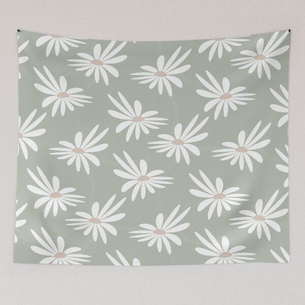 Item preview, Flowers on warm sage designed and sold by Marla-und-Bob.
