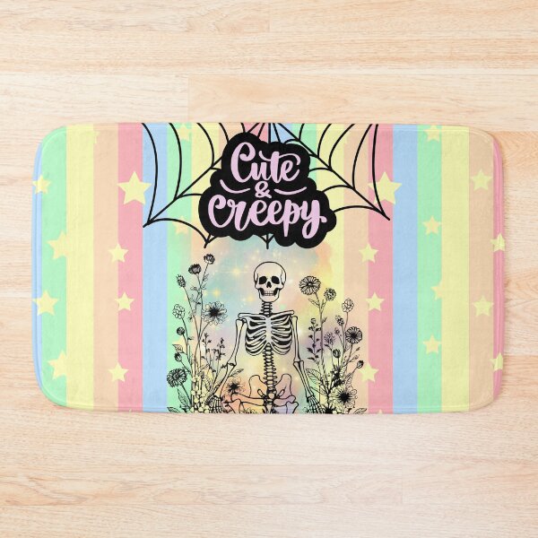 Item preview, Pastel Rainbow Cute and Creepy Skeleton with Flowers designed and sold by SpiralBalloon.