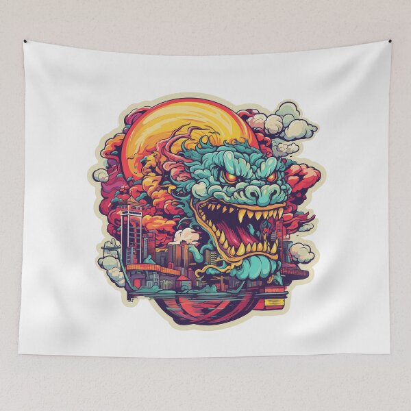 Item preview, Japanese Dragon and City Landscape designed and sold by slemfiskz.