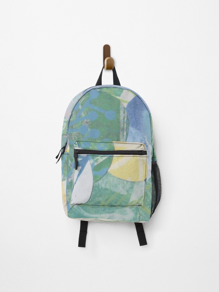 Thumbnail 1 of 3, Backpack, art orbs blue designed and sold by KimCodnerDesign.