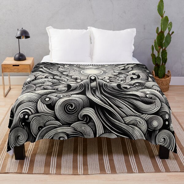 Item preview, The Spiritualist Black and White Abstract Pattern designed and sold by Simplybe1.