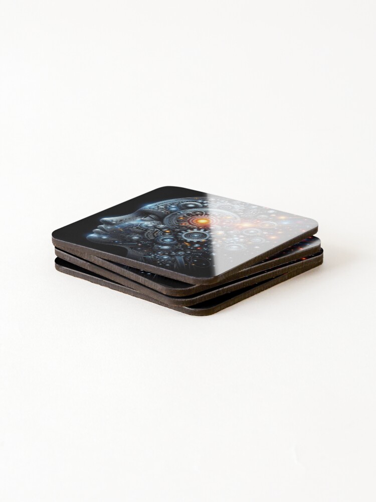 Thumbnail 4 of 5, Coasters (Set of 4), AI Engineering Abstract Pattern designed and sold by Simplybe1.