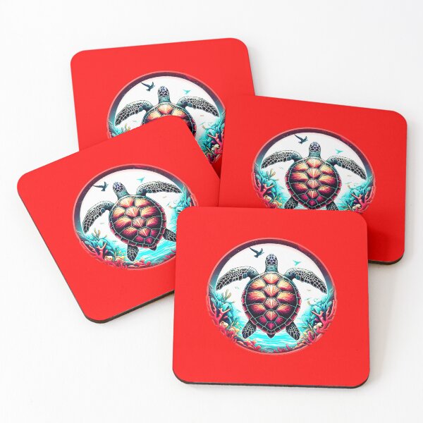 Item preview, REEF SEA TURTLE - #FF0000 designed and sold by Marlon Oseguera.