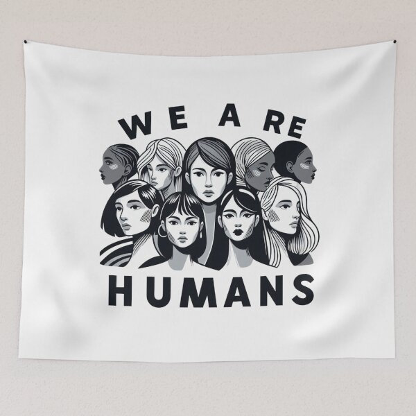 Item preview, we are humans sticker designed and sold by bouslama_shop  ⭐️⭐️⭐️⭐️⭐️.