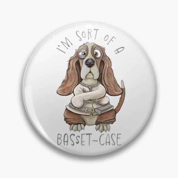Item preview, Basset hound in straight jacket designed and sold by MaryGibsonArt.