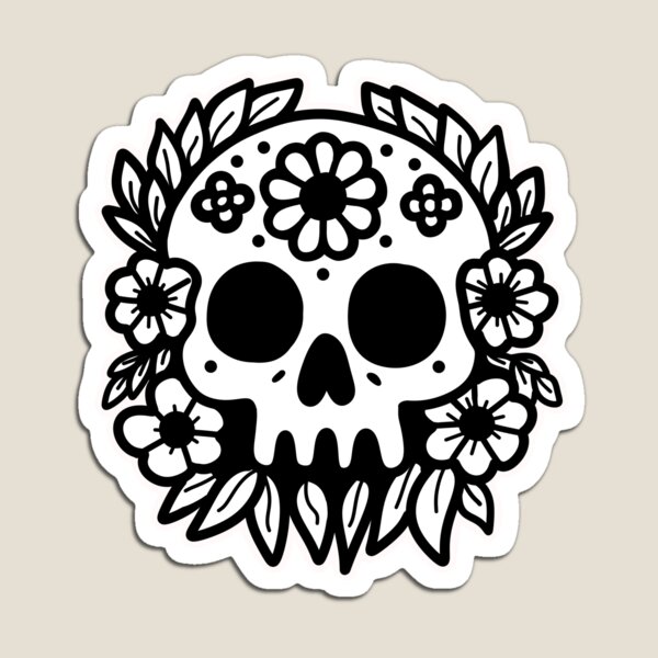 Item preview, Sugar skull, Day of the dead Cinco de Mayo black & white designed and sold by EricSticks.