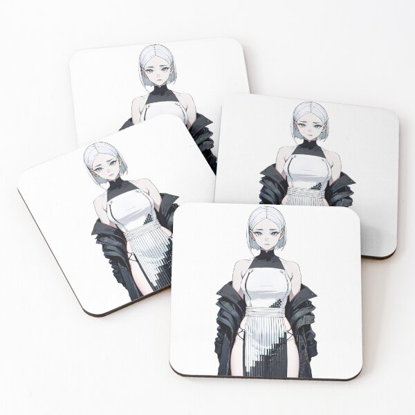 Item preview, Monochrome Elegance: Anime Girl in Double Slit Dress designed and sold by ZipperDragon88.