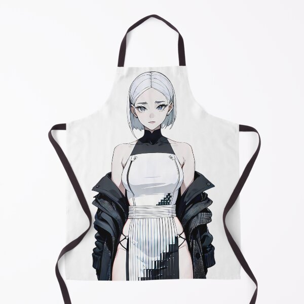 Item preview, Monochrome Elegance: Anime Girl in Double Slit Dress designed and sold by ZipperDragon88.