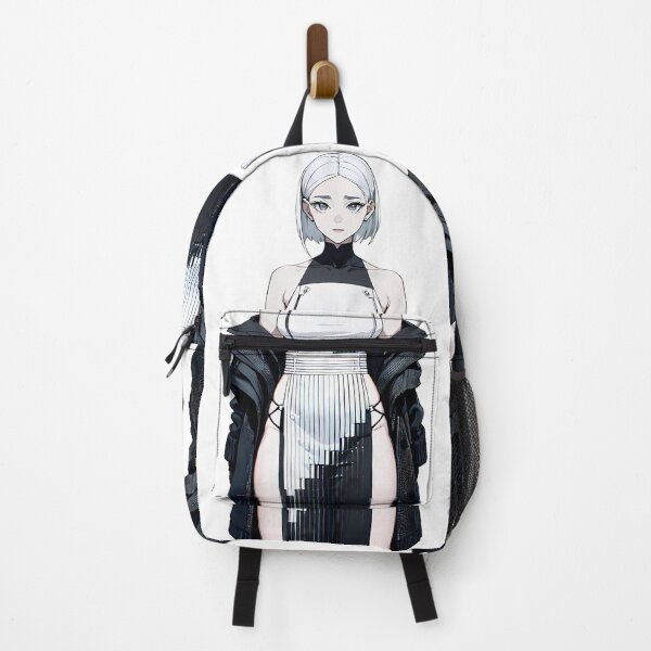 Item preview, Monochrome Elegance: Anime Girl in Double Slit Dress designed and sold by ZipperDragon88.