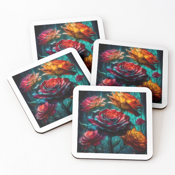 Item preview, Dark Fantasy Roses & Stained Glass Window In A 3D Style Design designed and sold by DaydreamerDzine.
