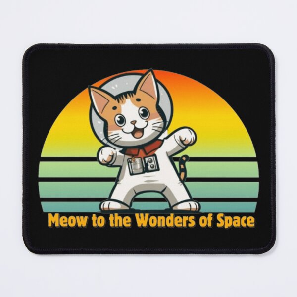 Item preview, Meow to the Wonders of Space - Retro Astronaut Cat Print designed and sold by TGAL2.