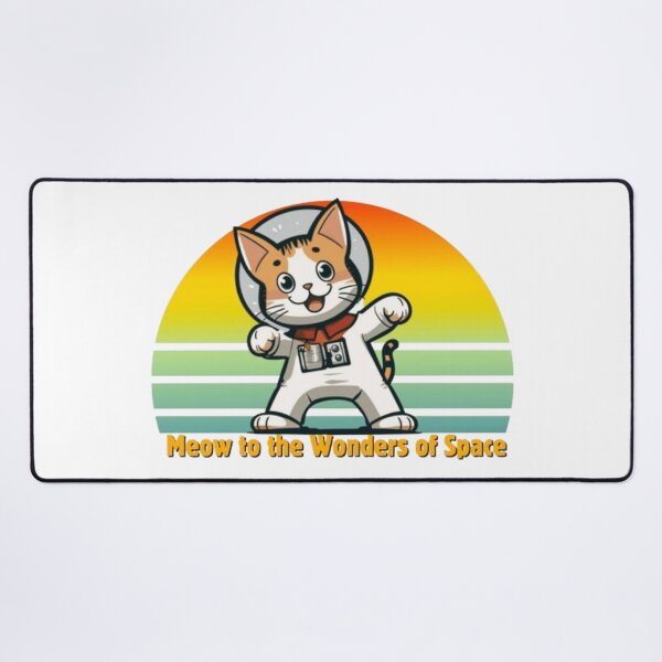 Item preview, Meow to the Wonders of Space - Retro Astronaut Cat Print designed and sold by TGAL2.