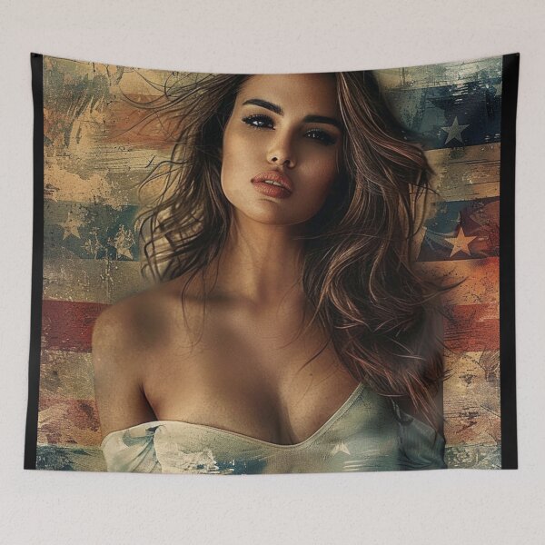 Item preview, Creative Patriotic-Pretty Woman USA Flag C189-3 designed and sold by MPCFICTION.