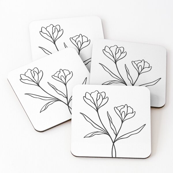 Item preview, Floral Line Art | Elegant Wildflower Leafy Stem designed and sold by RachelFCreative.
