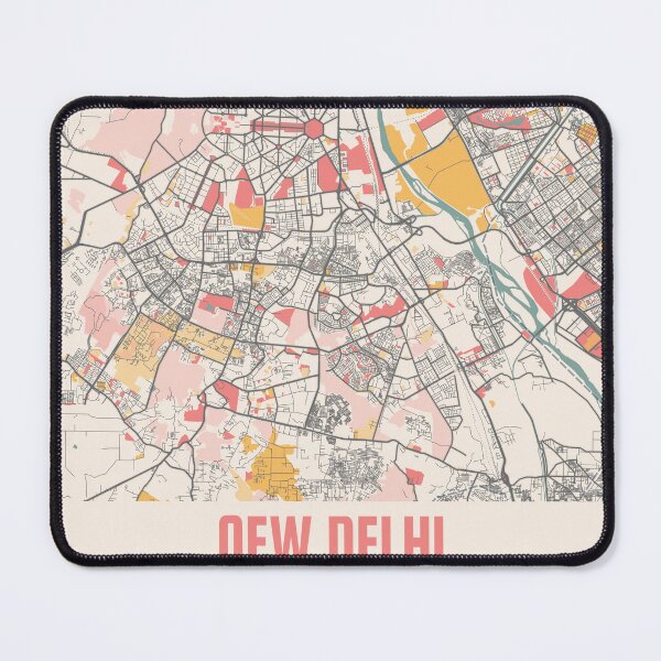 Item preview, New Delhi City Map Chalk Retro City Map Poster designed and sold by Peek-Designs.