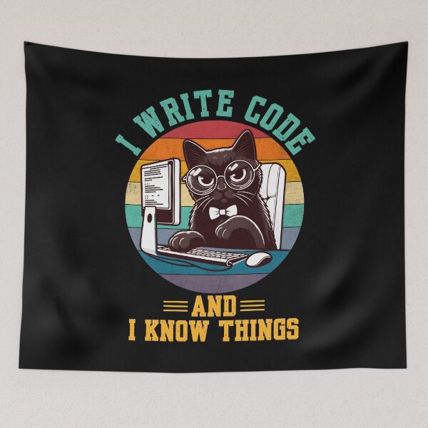 Item preview, Funny programmer cat computer engineer, coding humor. designed and sold by Unitepeople.