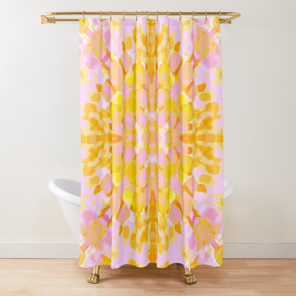 Pastel Shower Curtain, Pink, good Green, Yellow Abstract Shower Curtain