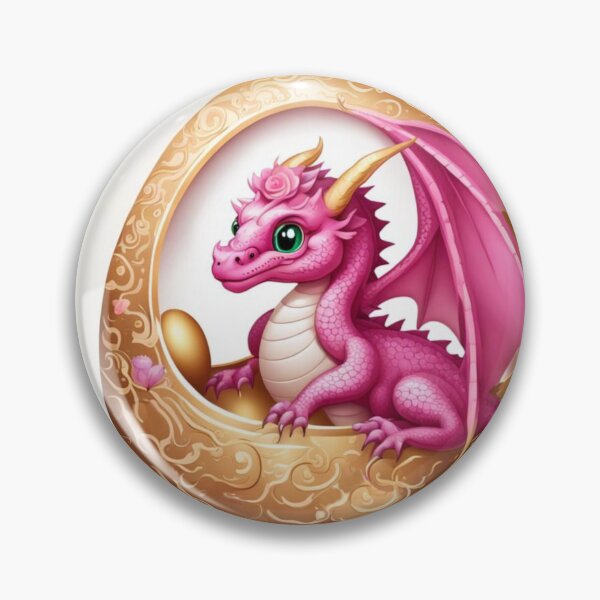 Item preview, Pink Dragon in a Golden Egg designed and sold by FireGirlinOz.