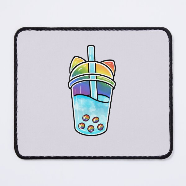 Item preview, Cat boba (cloudy blue sky & rainbow) designed and sold by ikigaiartist.