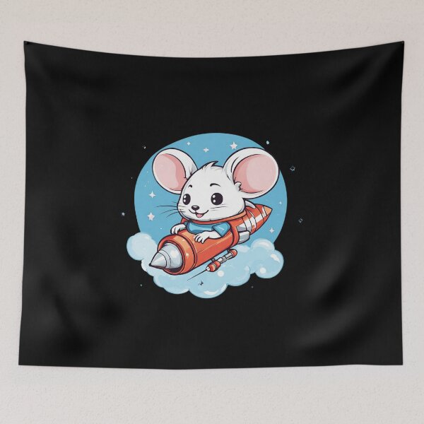 Item preview, Cute mouse flying on rocket  designed and sold by Culmika.