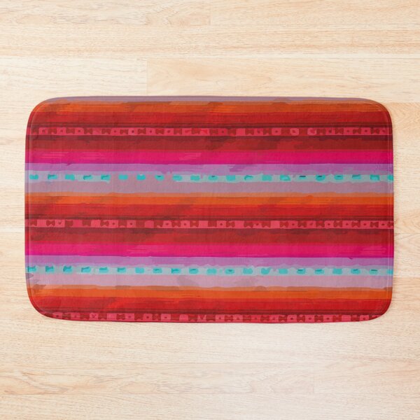 Item preview, Mexican art hand painted folk art red vibrant poncho textile dopamine decor designed and sold by T-Mex.