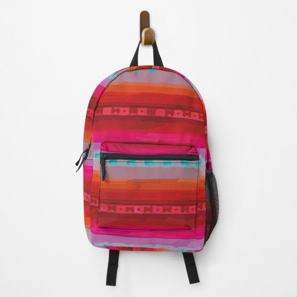 Item preview, Mexican art hand painted folk art red vibrant poncho textile dopamine decor designed and sold by T-Mex.