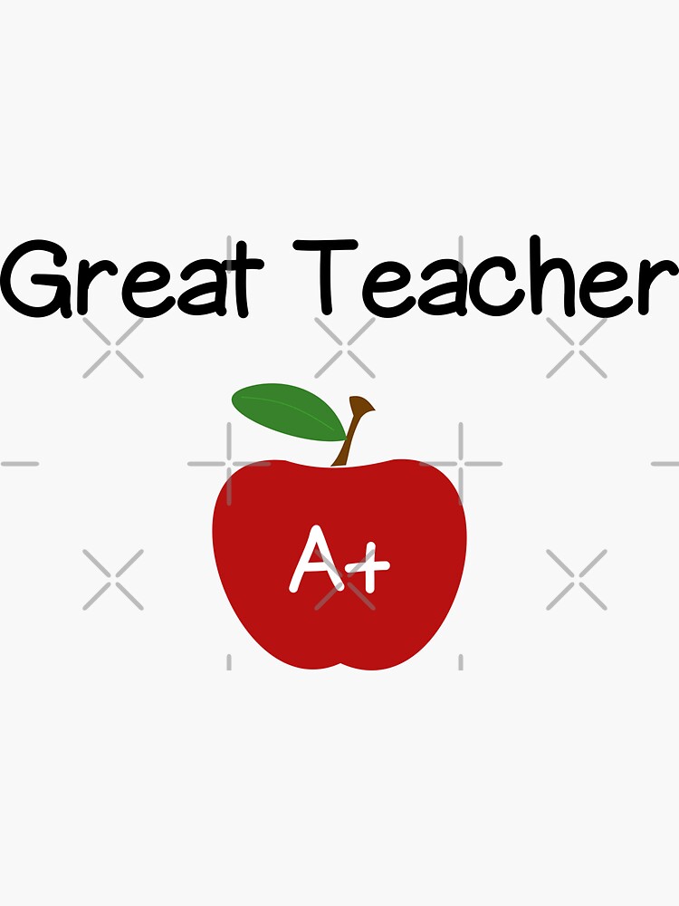 "Great Teacher Appreciation Apple Color" Sticker for Sale by