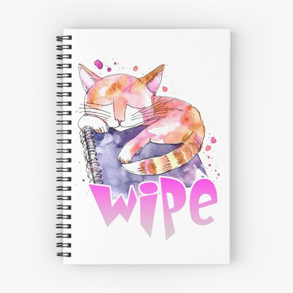 Item preview, Lazy Cat Nap Illustration - Simple Drawing with 'WIPE' Below designed and sold by ironpalette.