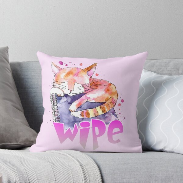 Item preview, Lazy Cat Nap Illustration - Simple Drawing with 'WIPE' Below designed and sold by ironpalette.