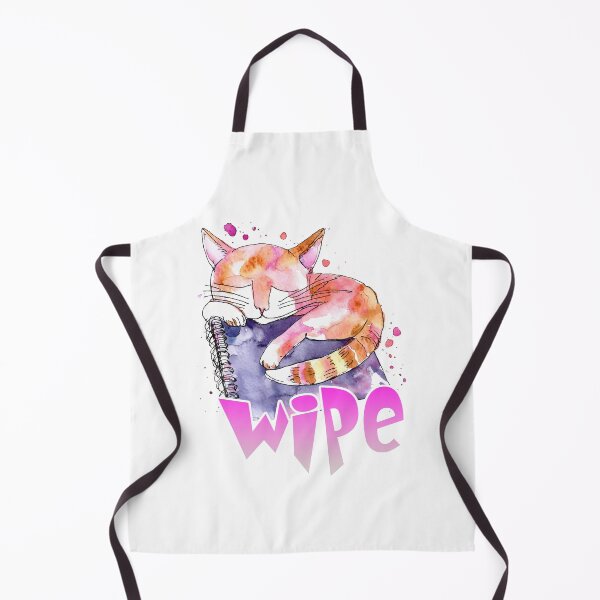 Item preview, Lazy Cat Nap Illustration - Simple Drawing with 'WIPE' Below designed and sold by ironpalette.