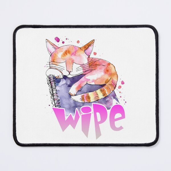 Item preview, Lazy Cat Nap Illustration - Simple Drawing with 'WIPE' Below designed and sold by ironpalette.